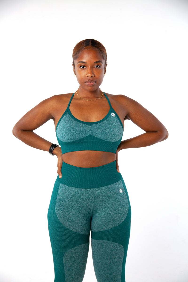 Women Sports Bra Seamless High Lmpact Sports Bra Sexy Fitness Top Sports  Underwear Push-Up Bra (Color : Black, Size : Small) (Green M)