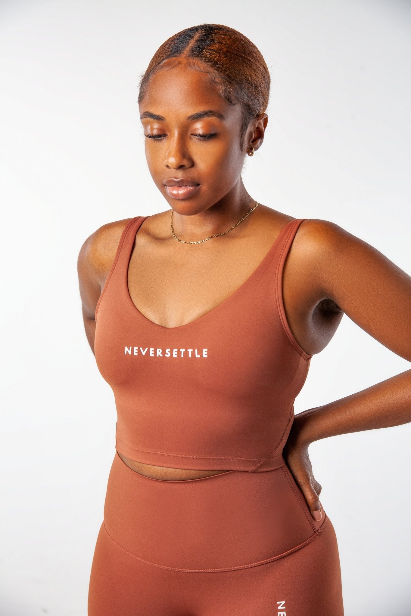 Brown Flex Sports Bra - NeverSettle Fitness Apparel