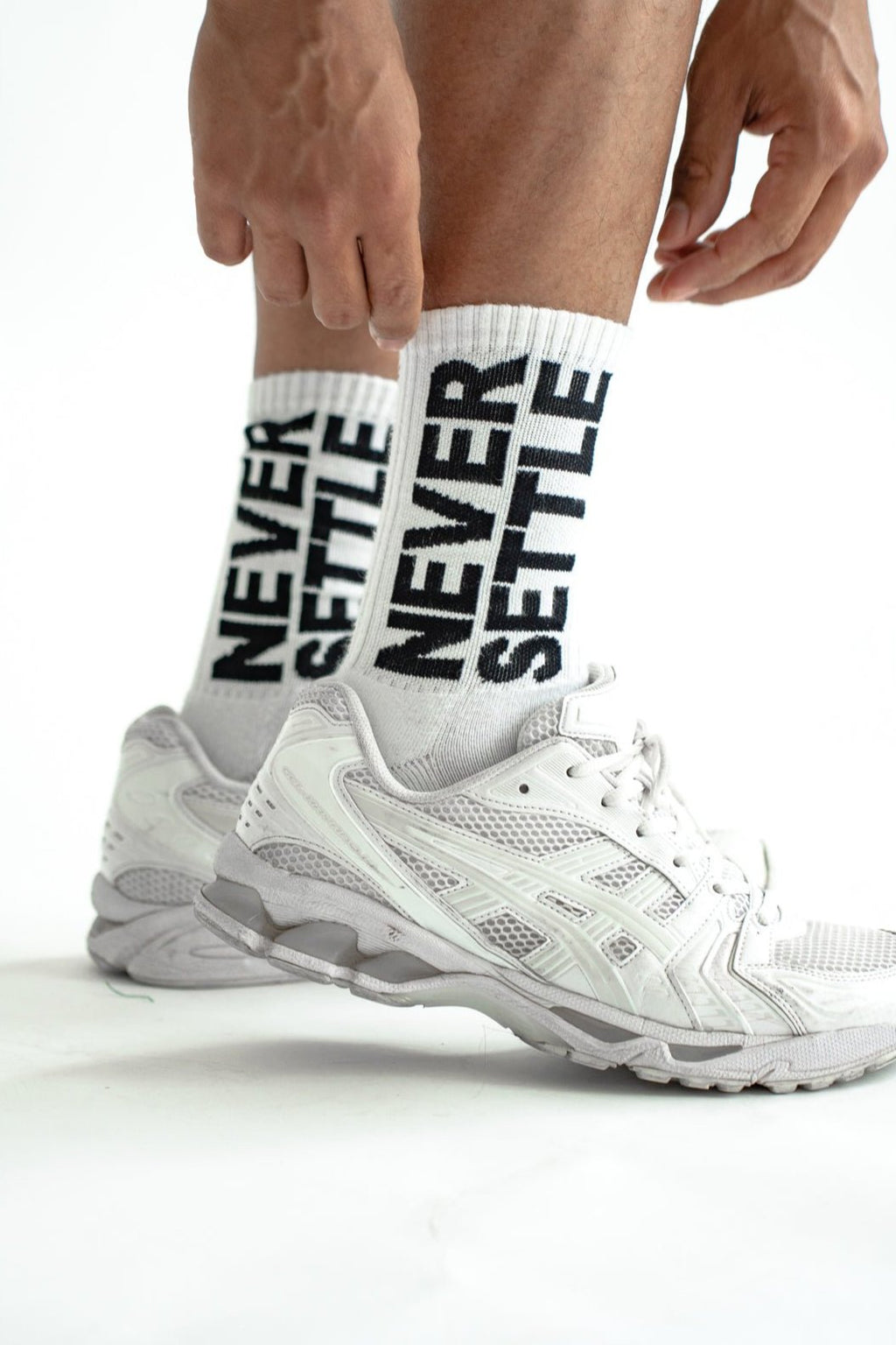 Neversettle White Socks - NeverSettle Fitness Apparel